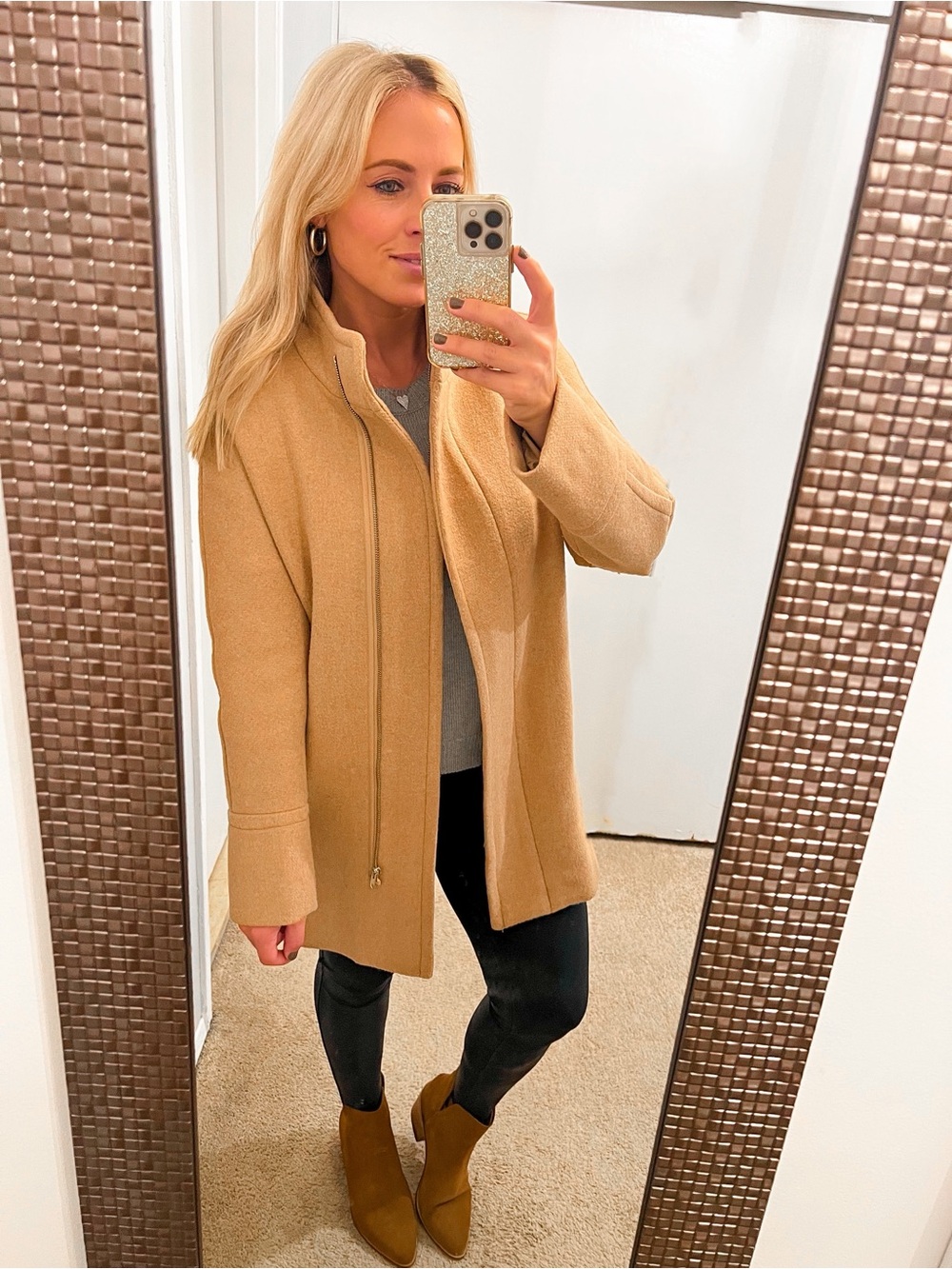 J. Crew Camel Wool-Blend coat - Picture 2 of 9